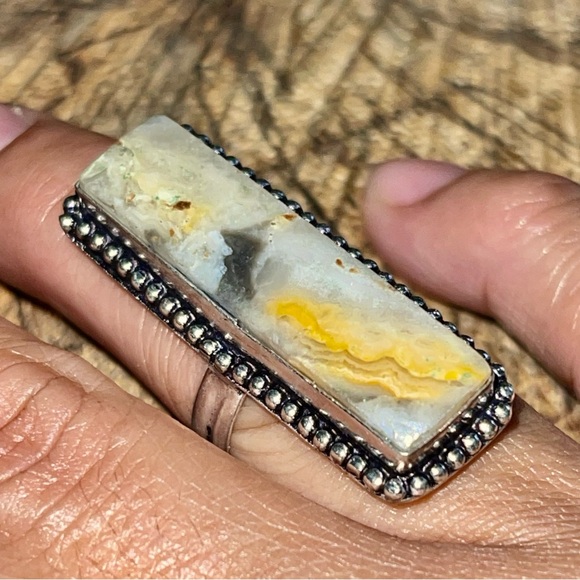 Crazy Lace Agate Ring Size 6 1/2 - Picture 4 of 13